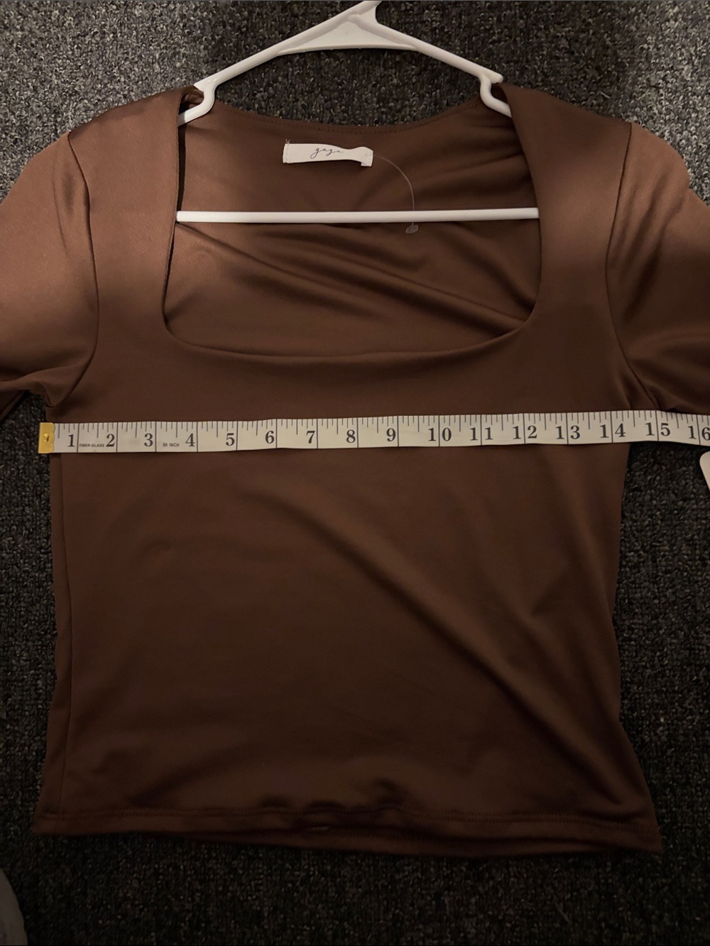 NWT Gaze Brown Square Neck Long Sleeve Top Size M Ptp 15 - Picture 6 of 6